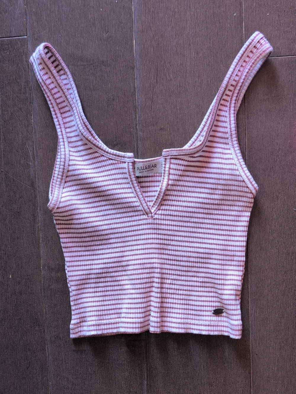 BRAND NEW! White & Cream Striped V-Neck Tank
